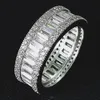 Sparkling Luksusowa biżuteria 925 srebrna srebrna księżniczka Cut White Topaz CZ Diamond Obiec