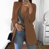 Ternos femininos Moda Blazer Women Women Solid Color Slim Casual Autumn Turndown Collar para