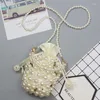 Belts SeeBeautiful Hand-woven Man-made Pearl Bag Belt Female Shoulder Hand-carrying Girdle Summer 2022 Fashion Tide G108