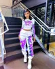 Women's Two Piece Pants Cool Young Girl Hip Hop Outfits Graffiti Letter Print Joggers Sweat Suits Women Streetwear Tracksuit 2 Set