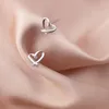 Boucles d'oreilles à tige classique minuscule conception coeurs Simple pour les femmes charme romantique 925 oreille en argent Sterling coréen bijoux fins dames cadeau