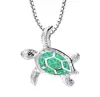 Opal Turtle Pendant Collier Silver Jewelry for Woman Fashion Fashion Coucles Colliers 14 Couleurs