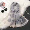 Lenço de lã de seda mulheres bordados primavera verão coloração sólida lenços longos lenços pashmina shawl hijab bandana stoles