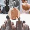 Yoga Outfit Sexy Backless Bra Ice Silk Lace Deep U Low Back Bralette Thin Cup Brassiere Halter Soft Seamless Elastic Underwear Top