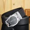 Belts Metal Automatic Buckle Brand Rotary Leather for Men Famous Luxury Black Business Strap