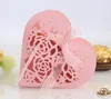 30 colori Thoughters Wedding Thoughts Borse Heart Laser Cut Paper con nastri per le scatole regalo per matrimoni