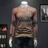 Four Seasons Męskie topy okrągłe szyi długie rękawy Trend Trend haftowe modne druk bluzy