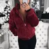 Femmes fourrure fausse DIHOPE femmes manteau avec capuche taille haute mode mince noir rouge rose veste Faux lapin manteaux 220923