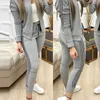 Survêtements pour femmes Femmes Deux Pièces Ensemble Tenues Automne Femmes Survêtement Zipper Haut Et Pantalon Casual Sport Costume Hiver 2 Pièces Femme Ensemble 220924