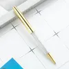 Penne stilografiche 10PcsLot Oro rosa Diamante Bling Nero Blu Inchiostro Penne a sfera in cristallo Anello da sposa Rullo in metallo Materiale scolastico per ufficio Regali 220923