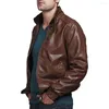 Men's Jackets Mens Faux Leather Coats High Quality Classic Motorcycle Bike Autumn Winter Male Stand Collar Plus Thick