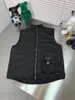 2022 new fashion vest highquality pocket stitching design nylon luxury black stand collar mens Vest coat