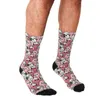 Chaussettes pour hommes drôles hommes Harajuku rose perroquet Posse dessin animé imprimé heureux Hip Hop nouveauté planche à roulettes équipage décontracté fou