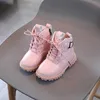 Stivali Stivali in pelle Pu per bambini 2022 Autunno Bambini Scarpe casual antiscivolo Moda Ragazze Fondo morbido Stivali corti Taglia 21-30 H259 T220925