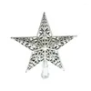 Kerstdecoraties Tinksky uitgeholde boom Sparkle Star Glittering Hangende kersttopper Decoratie ornamenten Home Decor