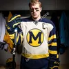 College Hockey Wears NEW College Hockey Wears 2022 NCAA Custom Michigan Wolverines Stitched Hockey Jersey 6 Jack Summers 7 Nick Blankenburg 9 Eric Ciccolini 10 M