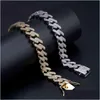 Charm Bracelets Hip Hop Jewelry 18K Gold Plating Cuban Chain Zircon Bracelet For Men Drop Delivery 2021 Bracelets Bdesybag Dhbed