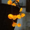 Strings 10/20/30/40 LED Pumpkin String Lights Halloween Decoration Warm White Home Accessorie