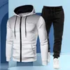 Тренажерный зал 1 Set Sporty Men Outfit с длинным рукавом молния