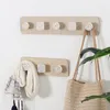 Ganchos perchero rústico montado en la pared colgador de madera para llaves decoración del hogar colgadores con forma de gancho para almacenamiento de ropa para entrada y baño