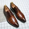 Boi de luxo masculino borla cor sólida costura crocodilo padrão xadrez bico redondo moda todos os dias sapatos de negócios mocassins multi-tamanho 38-48