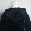 Женское пальто из искусственного меха, роскошное женское зимнее теплое пальто с капюшоном из настоящего кролика рекс, натуральные куртки, женское толстое пальто 220923