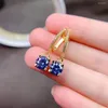 Bengle oorbellen 2022 Totaal 2ct blauwe moissaniet gesp voor vrouwen sieraden real 925 zilveren kleur lab diamanten meisje verjaardagscadeau