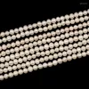 Perle di perle d'acqua dolce naturali a forma di riso bianco per gioielli che fanno collana braccialetto fai da te circa 6 mm filo 35 cm