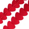 Dekorativa blommor 80 Red Hearts Felt Garland Valentines Day Heart Hanging String Decorations Br￶llopsdag F￶delsedagsfest Tillbeh￶r