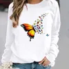 Sweats à capuche pour femmes Sweatshirts Pulls Fleur Papillon Belle Vêtements pour femmes Dames Printemps Automne Hiver Sweats à capuche Femme Femme O-cou Sweat-shirts décontractés 220923