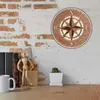 Wall Clocks Compass Wind Rose Dual Layers Wooden Clock For Living Room Nautical Navigation Home Decor Marine Direction Watch