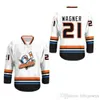 Gla A3740 21 Maillot de hockey Wagner San Diego Gulls N'importe quel joueur ou numéro New Stitch Sewn Movie Hockey Jerseys All Stitched White Red Blue