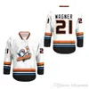 GLA A3740 21 WAGNER SAN DIEGO GOLLS HOCKEY Jersey Elke speler of nummer Nieuwe Stitch Sewn Movie Hockey Jerseys allemaal gestikt wit roodblauw