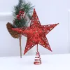 Dekoracje świąteczne Tree Topper Star Decor Home Lighted Xmas Sparling Matering Party Rotatingmetal Walentynki Stojak Gloden