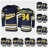 Gla C202 Michigan Wolverines College Hockey Navy Replica Jersey 4 Cam York 7 Nick Blankenburg 9 Eric Ciccolini Beniers Johnson Brisson Power Mann