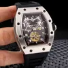 Multifunktion Superclone Watch Designer Luxury Mens Mechanics Rihca Milles Automatisk mekanisk skelett svart rosguldkamouflage gummi
