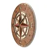 Wall Clocks Compass Wind Rose Dual Layers Wooden Clock For Living Room Nautical Navigation Home Decor Marine Direction Watch