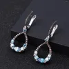 Dangle Earrings Gem's Ballet Sterling Silver 925 للنساء المجوهرات الأنيقة Nautral London Blue Topaz Gemstone Drop