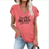 Women's T Shirts Women's T-Shirt Funny Life Print Nursing Shirt Gift For Womens Ladies Casual V Neck Petal Short Sleeve Tops Tees