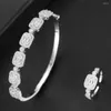 Necklace Earrings Set GODKI Luxury Round Bangle Ring Sets Cubic Zirconia CZ Dubai Bridal For Women Wedding Brincos Para As Mulheres 2022