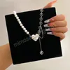 Vintage Goth Silber Farbe Liebe Herz Anhänger Perle Kette Halskette Für Frauen Männer Coole Schmuck Zubehör