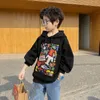 Hoodies Pullover Boys for Autumn Black Green Kids Print Long Sleeve Teen Kids Cartoon 6 8 10 12 14 Y 220924