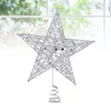 Dekoracje świąteczne Tree Topper Star Decor Home Lighted Xmas Sparling Matering Party Rotatingmetal Walentynki Stojak Gloden