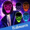 10 couleurs Halloween horreur masque LED forme de crâne lumière froide masques lumineux danse lueur dans le noir Festival Cosplay masque effrayant pour femmes hommes fournitures de fête