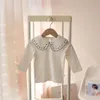 Shirts 2022 Autumn 1-5 Years Old Baby Children's Clothing Long Sleeve Solid Pure Color Cute Cartoon Embroidery Kids Girls Basic T Shirt