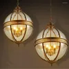 Vintage loft vardagsrum globe pendelljus fixtur retro vattent￤t dekor tr￤dg￥rd g￥rd j￤rn glas boll led e27 utomhuslampa