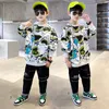 Pullover Cartoon Spring Kids Boys Sweatshirts Cotton Teenage Letter Print Sport Coat Autumn Baby Tröja Children Loose Top 220924