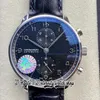 ZF V3 AZ371447 A7750 CRONOGRATO AUTOMÁTICO Mens relógio TH 12.3 Marcadores de número de discagem preta Caixa de aço inoxidável Correia de couro preto 2022 Super Edição Eternity Watches