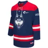Le hockey universitaire porte un nouveau maillot de hockey universitaire cousu NCAA UCONN Huskies 2022 8 Carter Turnbull 14 Zac Robbins 16 Jake Flynn 17 Marc G