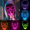 10 ألوان هالوين الرعب LED Mask Shape Mask Shape Light Light Masks Dance Glow في The Dark Festival Cosplay قناع مخيف للنساء اللوازم الحزبية للرجال